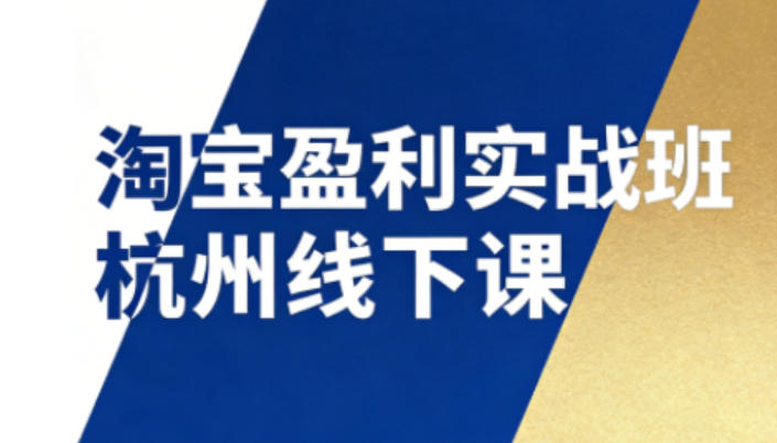 淘宝盈利实战班杭州线下课12月26-28日(音频+字幕)，帮你掌握SOP流程+12门核心技术-创客联盟