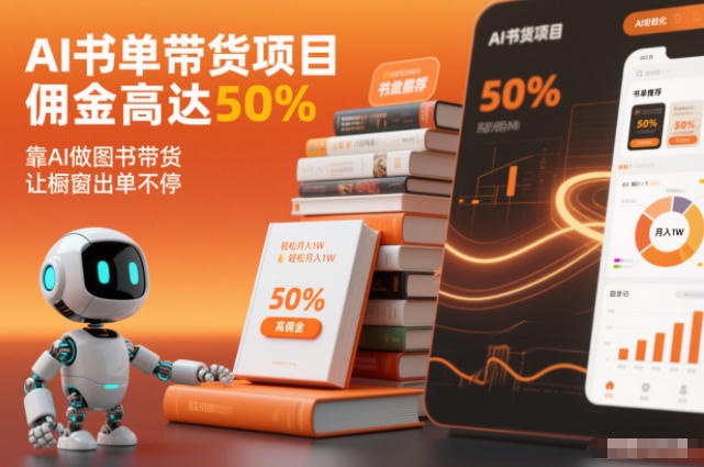 AI书单带货项目，佣金高达50%，靠AI做图书带货，让橱窗出单不停，轻松月入1W-创客联盟