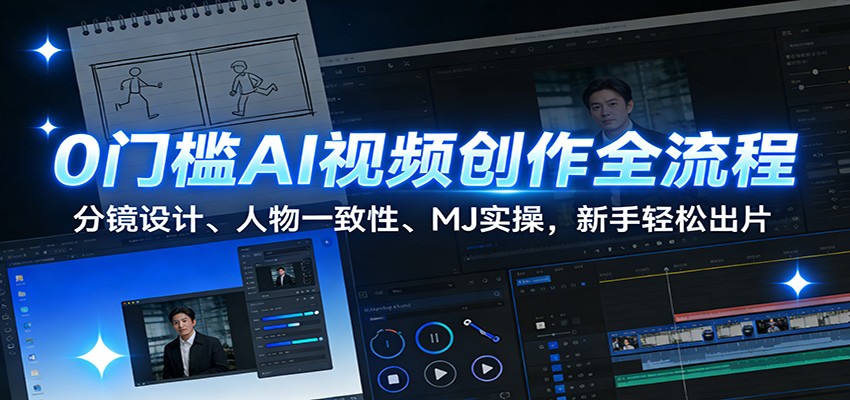 0门槛AI视频创作全流程：分镜设计、人物一致性、MJ实操，新手轻松出片-创客联盟