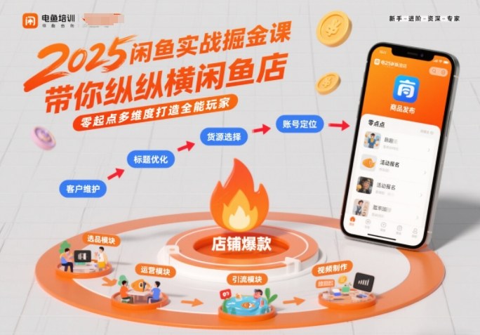 2025闲鱼实战掘金课，带你纵横闲鱼店，零起点多维度打造全能玩家-创客联盟