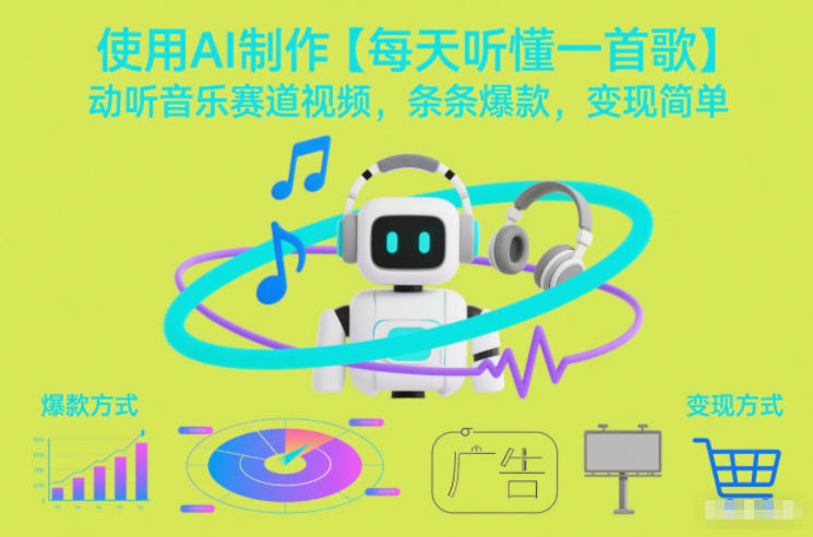 使用AI制作【每天听懂一首歌】动听音乐赛道视频，条条爆款，变现简单-灵感工坊云网创