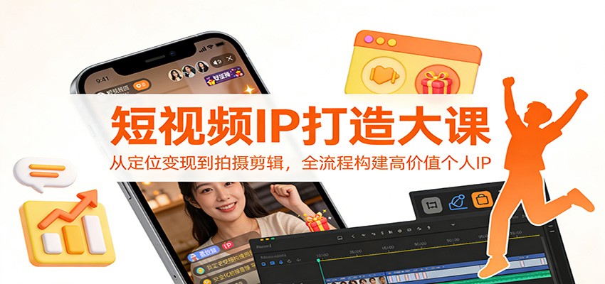 短视频IP打造大课:从定位变现到拍摄剪辑,全流程构建高价值个人IP-创客联盟