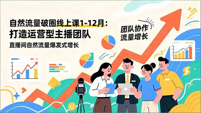 自然流量破圈线上课1-12月：打造运营型主播团队 直播间自然流量爆发式增长-创客联盟