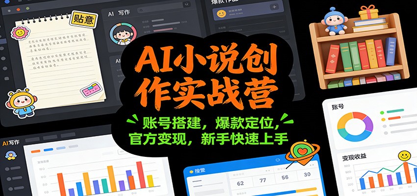 AI小说创作实战营:账号搭建,爆款定位,官方变现,新手快速上手-创客联盟
