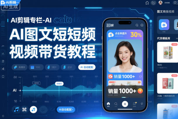 AI剪辑专栏-AI图文短视频带货教程-创客联盟