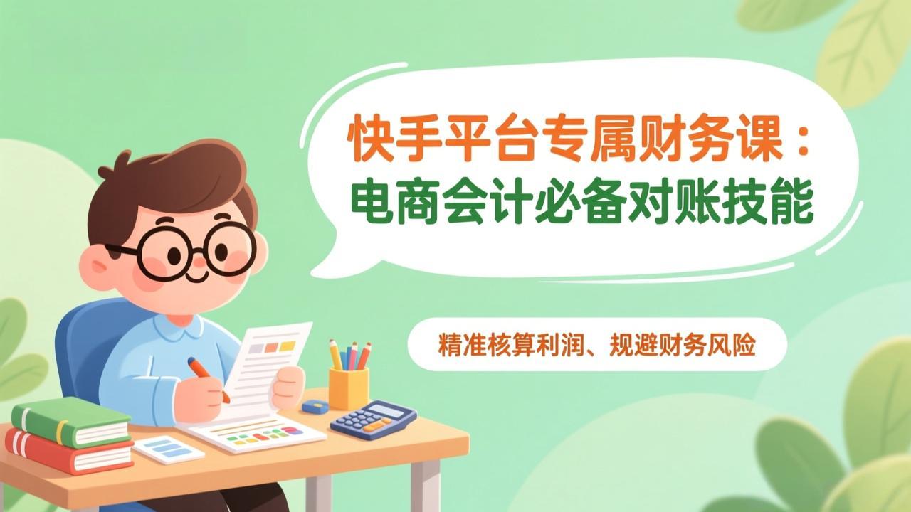 快手平台专属财务课：电商会计必备对账技能，精准核算利润、规避财务风险-创客联盟
