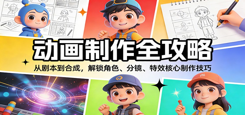 动画制作全攻略：从剧本到合成，解锁角色、分镜、特效核心制作技巧-灵感工坊云网创