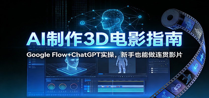 AI制作3D电影指南：Google Flow+ChatGPT实操，新手也能做连贯影片-创客联盟