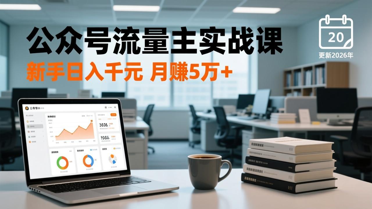 公众号流量主实战课，爆文写作、流量池运营、多平台分发，新手日入千元月赚5万+更新2026年-创客联盟