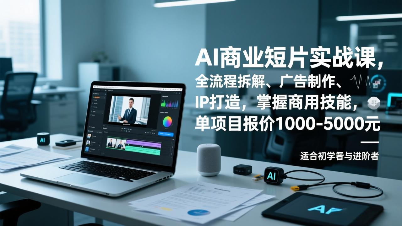 AI商业短片实战课，全流程拆解、广告制作、IP打造，掌握商用技能，单项目报价1000-5000元-创客联盟