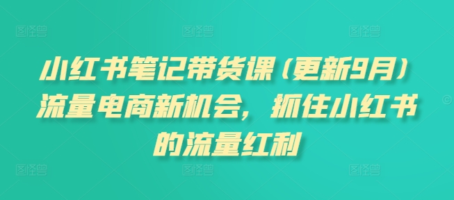 小红书笔记带货课(更新25年12月)流量电商新机会，抓住小红书的流量红利-创客联盟