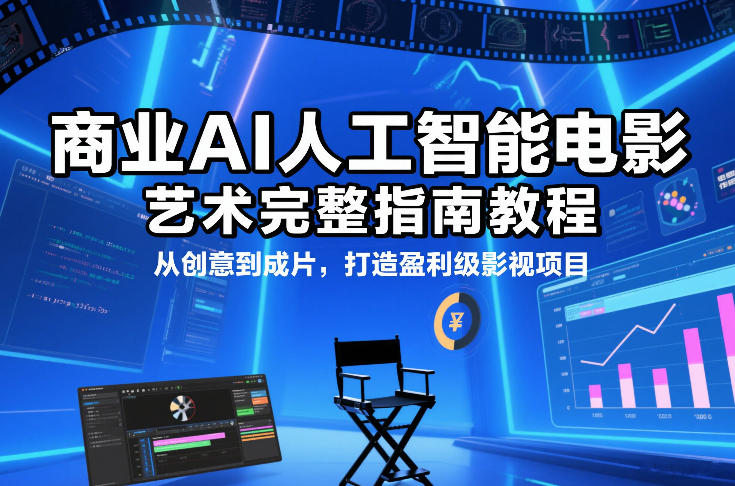 商业AI人工智能电影制作的艺术完整指南教程，从创意到成片，打造盈利级影视项目-创客联盟