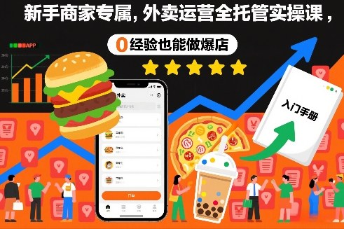 新手商家专属，外卖运营全托管实操课，0经验也能做爆店-创客联盟