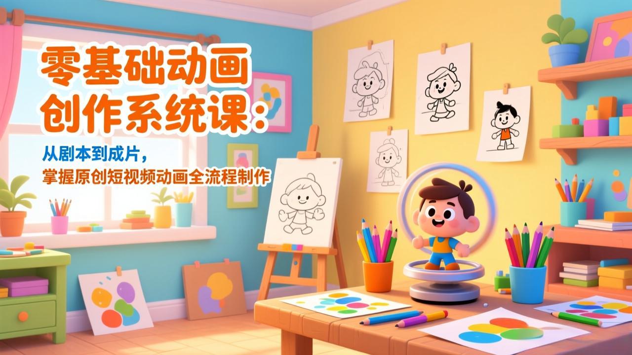 零基础动画创作系统课：从剧本到成片，掌握原创短视频动画全流程制作-创客联盟