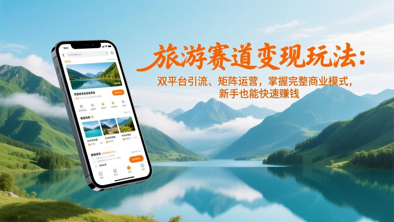 旅游赛道变现玩法：双平台引流、矩阵运营，掌握完整商业模式，新手也能快速赚钱-创客联盟