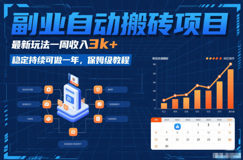 副业自动搬砖项目，最新玩法一周收入3k+，稳定持续可做一年，保姆级教程【揭秘】-创客联盟