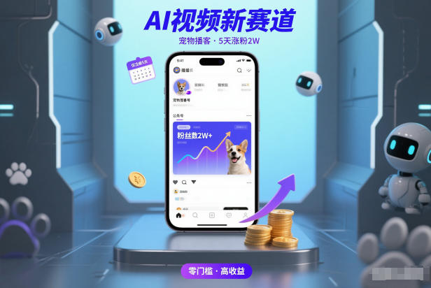 AI视频新赛道，宠物播客仅注册5天涨粉2W，收益非常可观-创客联盟