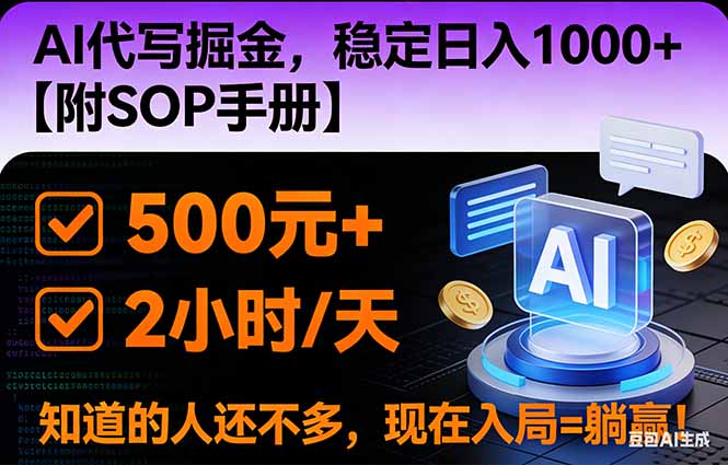 2026风口项目,AI代写掘金，稳定日入1000+，掌握核心技能【附SOP手册】-创客联盟