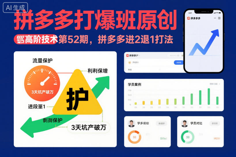 拼多多打爆班原创高阶技术第52期，拼多多进2退1打法-创客联盟