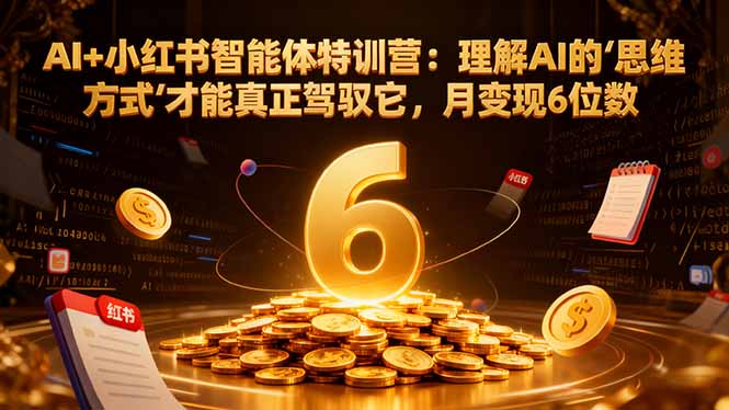 AI+小红书智能体特训营2.0：理解AI的思维方式才能真正驾驭它，月变现6位数(更新-结营课-灵感工坊云网创