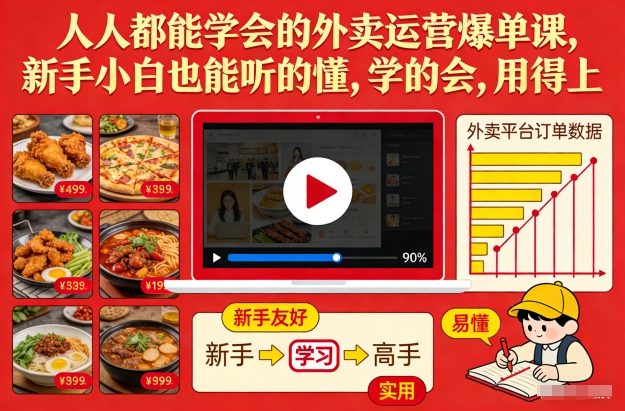人人都能学会的外卖运营爆单课，新手小白也能听的懂，学的会，用得上-创客联盟