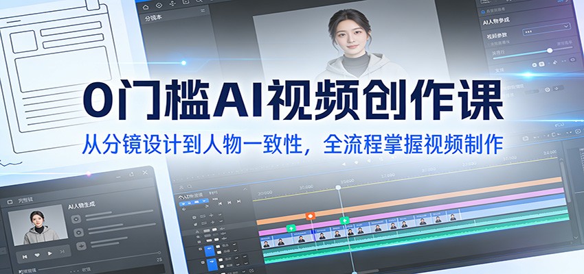 0门槛AI视频创作课：从分镜设计到人物一致性，全流程掌握视频制作-创客联盟