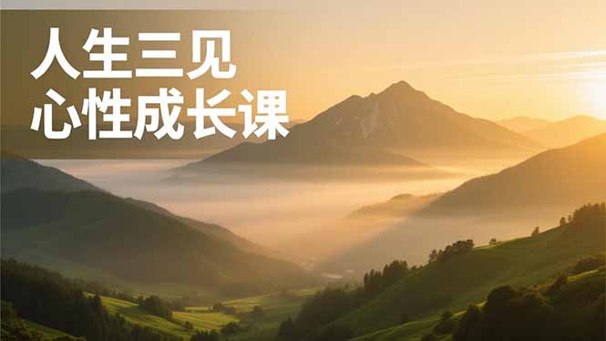人生三见心性成长课，见天地众生自己，搞透人性安顿身心，活出清晰自我，内在富足无价-创客联盟