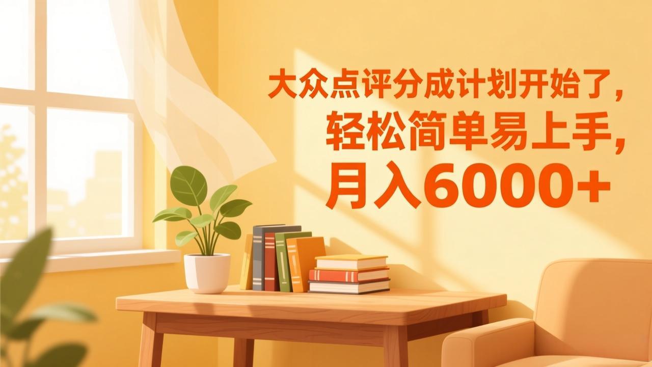 大众点评分成计划开始了，轻松简单易上手，月入6000+-创客联盟