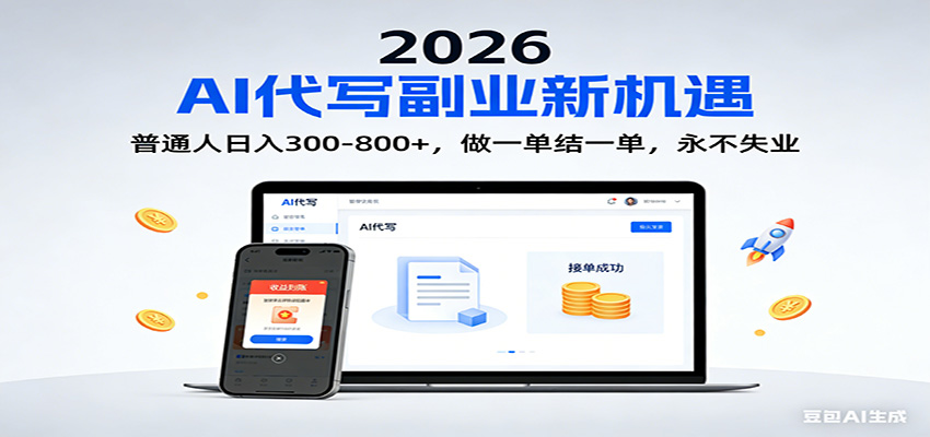2026 副业首选！AI 代写日入 300-800，普通人0门槛，做一单结一单！-创客联盟