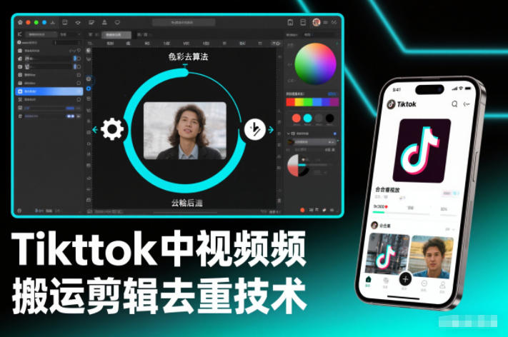 Tiktok中视频纯搬运剪辑去重技术，外来技术，自行测试-创客联盟