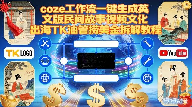 Coze扣子工作流一键生成英文版民间故事视频，文化出海TK油管捞美金拆解教程-创客联盟