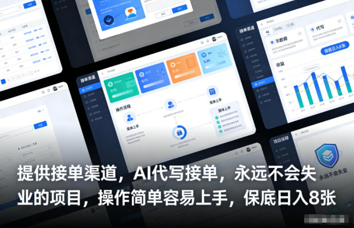提供接单渠道，AI代写接单，永远不会失业的项目，操作简单容易上手，保底日入8张【揭秘】-创客联盟