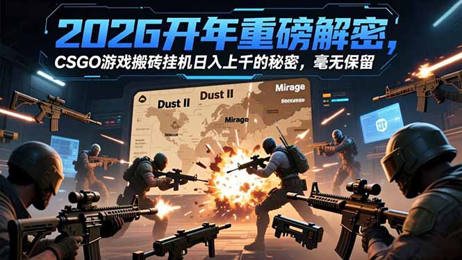2026开年重磅解密，CSGO游戏搬砖挂机日入上千的秘密，毫无保留-创客联盟