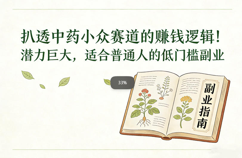 扒透中药小众赛道的賺米逻辑，潜力巨大，适合普通人的低门槛副业-创客联盟