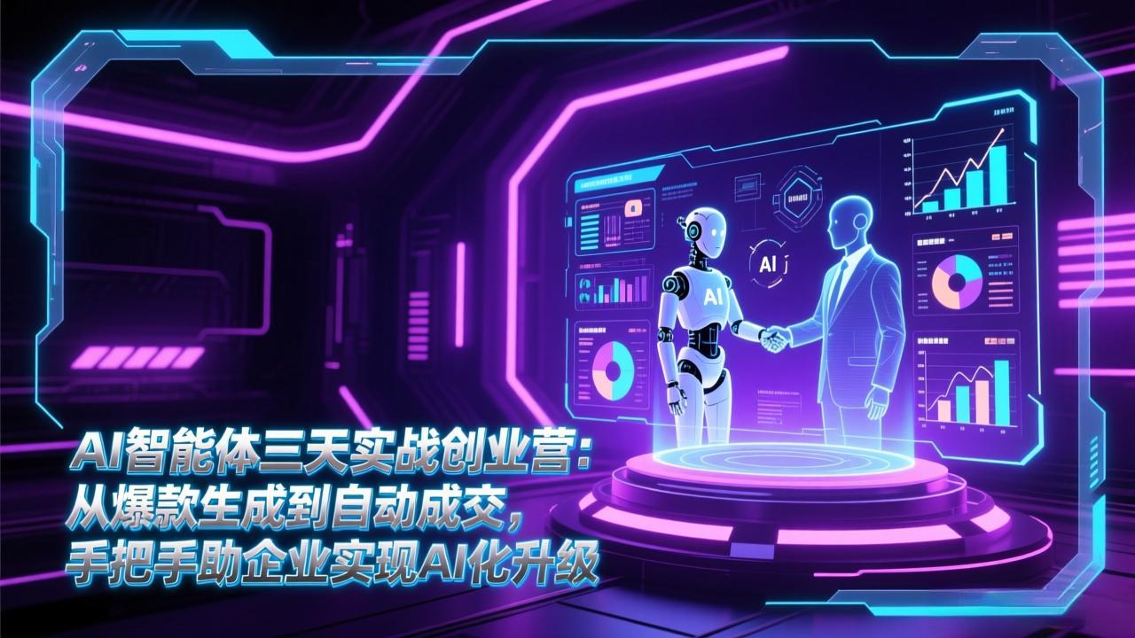 AI智能体三天实战创业营：从爆款生成到自动成交，手把手助企业实现AI化升级-创客联盟