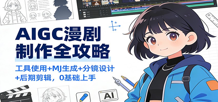 AIGC漫剧制作全攻略：工具使用+MJ生成+分镜设计+后期剪辑，0基础上手-创客联盟