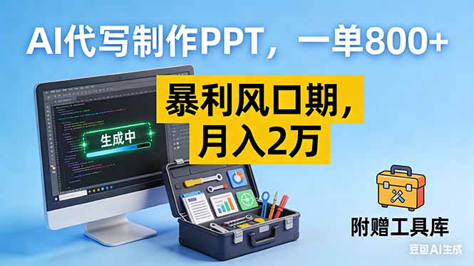 AI代写制作PPT，一单800+， 暴利风口期，月入2万【附工具】-创客联盟
