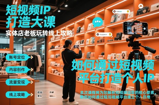 短视频ip打造大课，实体店老板玩转线上攻略-创客联盟