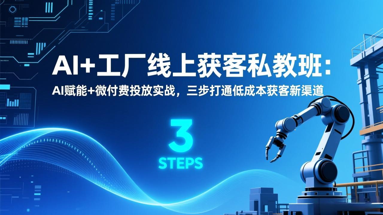 AI+工厂线上获客私教班：AI赋能+微付费投放实战，三步打通低成本获客新渠道-灵感工坊云网创