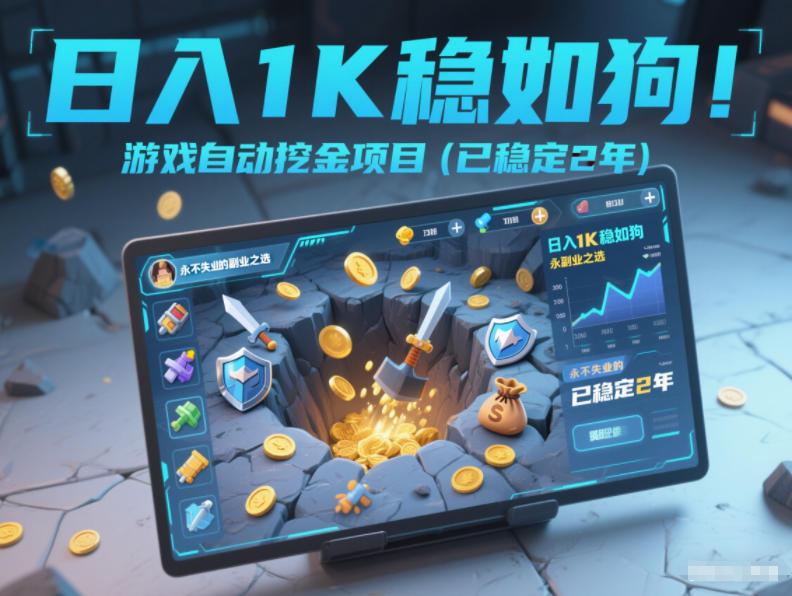 日入1K稳如狗！游戏自动挖金项目(已稳定2年)，永不失业的副业之选【揭秘】-创客联盟