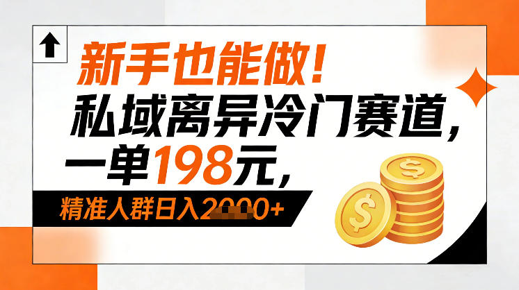 新手也能做！私域离异冷门赛道，一单198，精准人群日入1k+-创客联盟